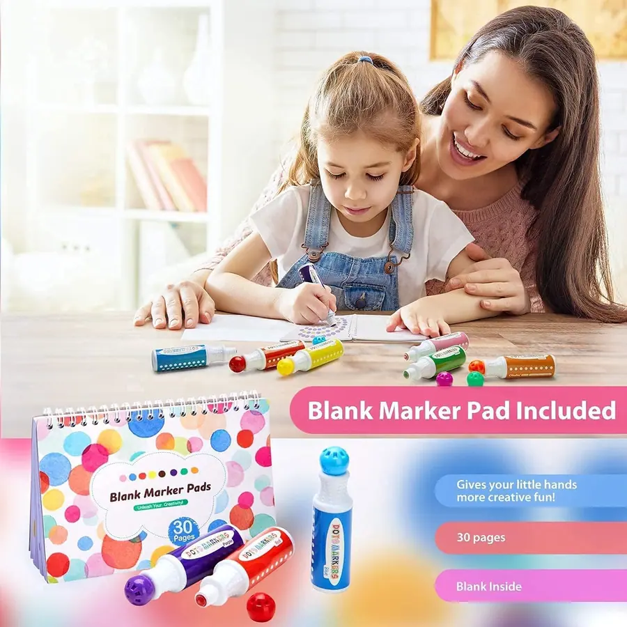 Ohuhu Bingo Dabbers, 8 Farben Auswaschbar Dot Marker für Kinder – B07RFRFTNF – Miniaturansicht 2