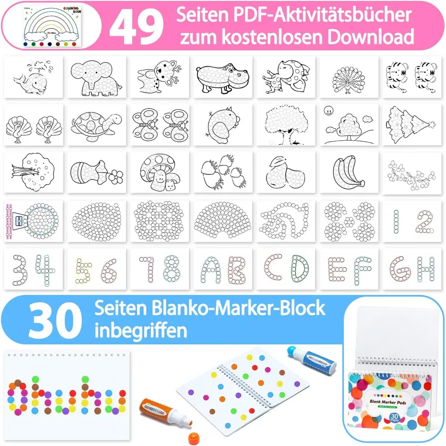 Ohuhu Bingo Dabbers, 8 Farben Auswaschbar Dot Marker für Kinder – B07RFRFTNF – Miniaturansicht 6