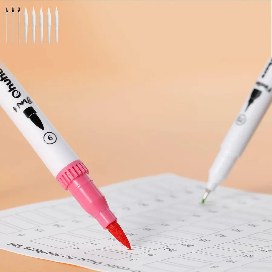 Ohuhu 160 Farben Filzstifte – Dual Brush Pen Set mit Doppelspitze – Miniaturansicht 4