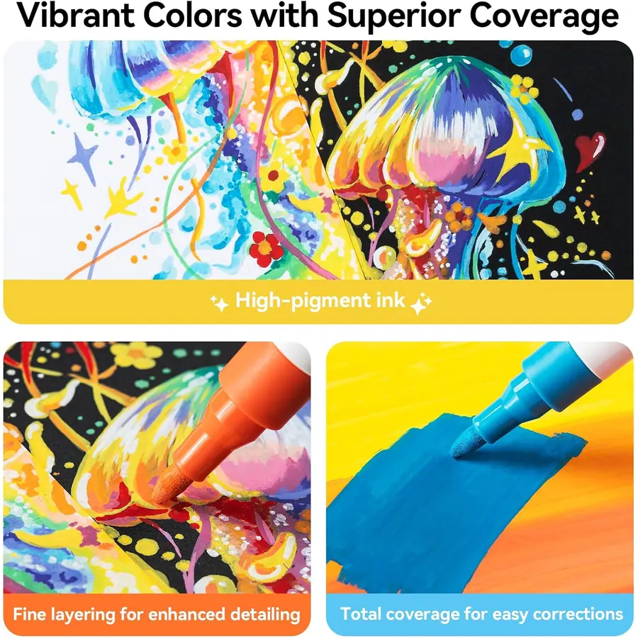Ohuhu Acrylstifte Rundspitze 30 Farben Großvolumen für Malerei – B0G3V7RFXG – Miniaturansicht 3